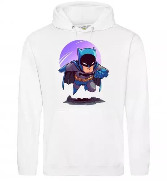 Мужская толстовка (худи) Бетмен принт Белый фото