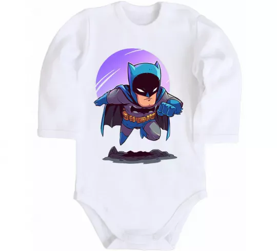 Дитячий бодік Бетмен принт Білий фото