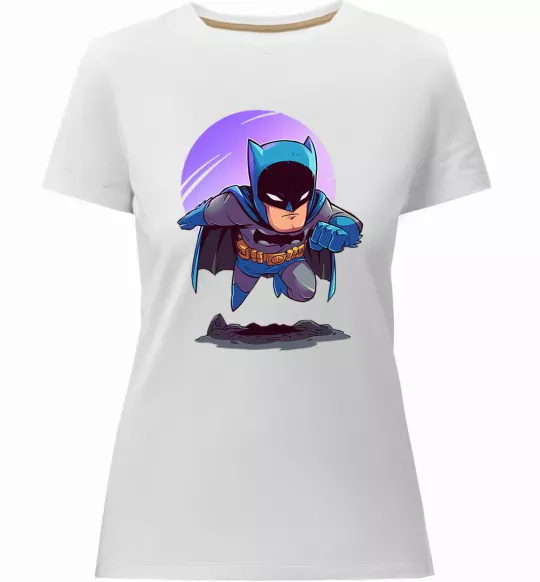 Жіноча преміум футболка Бетмен принт Білий фото