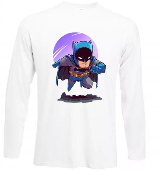 Лонгслив Бетмен принт Белый фото