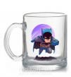 Чашка стеклянная Бэтмен принт Прозрачный фото