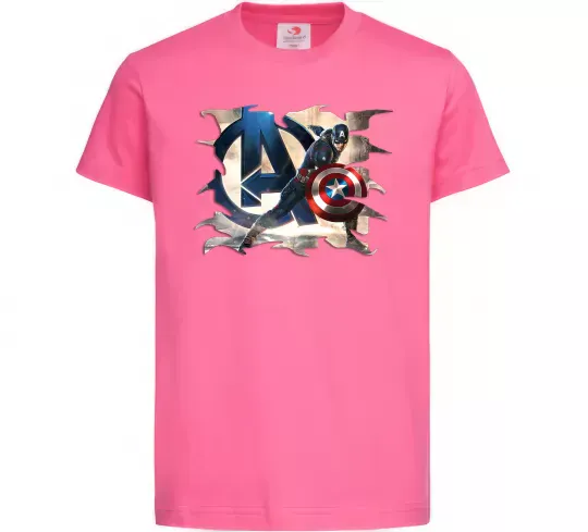 Детская футболка Капітан Америка Месники Ярко-розовый фото