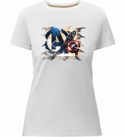 Женская премиум футболка Капітан Америка Месники