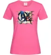 Жіноча футболка Капітан Америка Месники Яскраво-рожевий Жіноча футболка Капітан Америка Месники Яскраво-рожевий фото