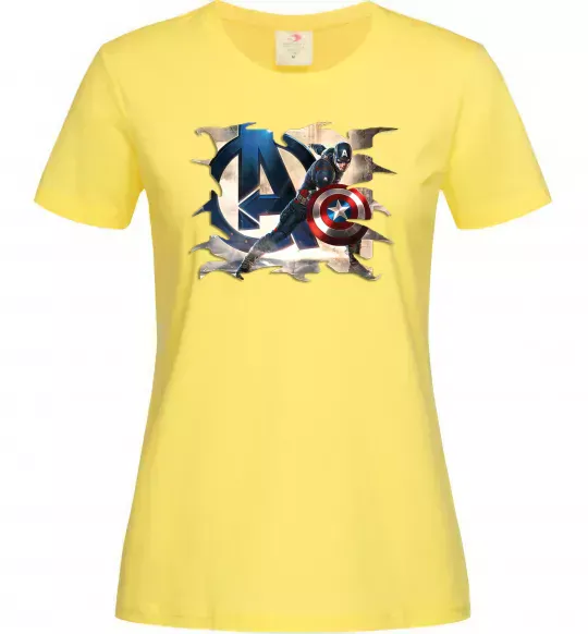 Жіноча футболка Капітан Америка Месники Лимонний фото