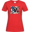Жіноча футболка Капітан Америка Месники Червоний Жіноча футболка Капітан Америка Месники Червоний фото