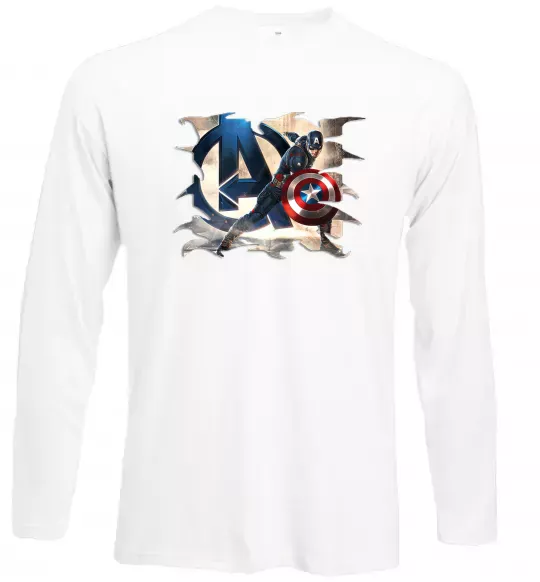 Лонгслив Капітан Америка Месники Белый фото