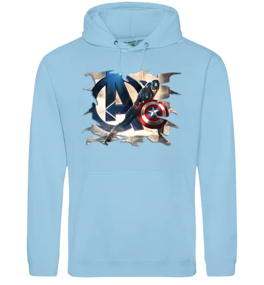 Женская толстовка (худи) Капітан Америка Месники Голубой фото