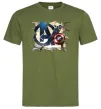 Чоловіча футболка Капітан Америка Месники Оливковий фото