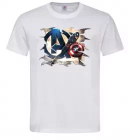 Чоловіча футболка Капітан Америка Месники Білий фото