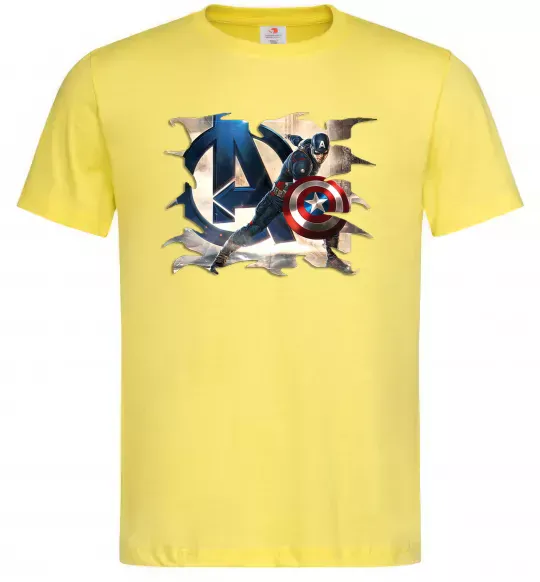 Чоловіча футболка Капітан Америка Месники Лимонний фото