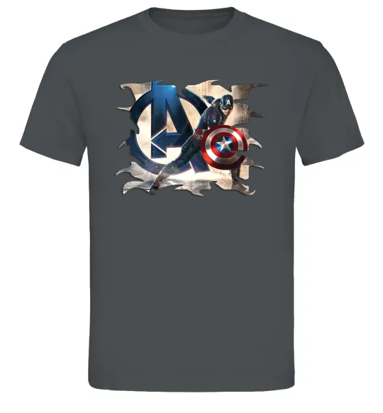 Чоловіча футболка Капітан Америка Месники Графіт фото