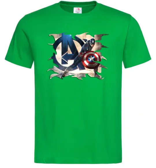 Чоловіча футболка Капітан Америка Месники Зелений фото