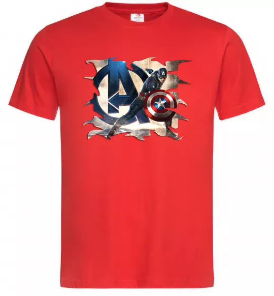Чоловіча футболка Капітан Америка Месники Червоний фото