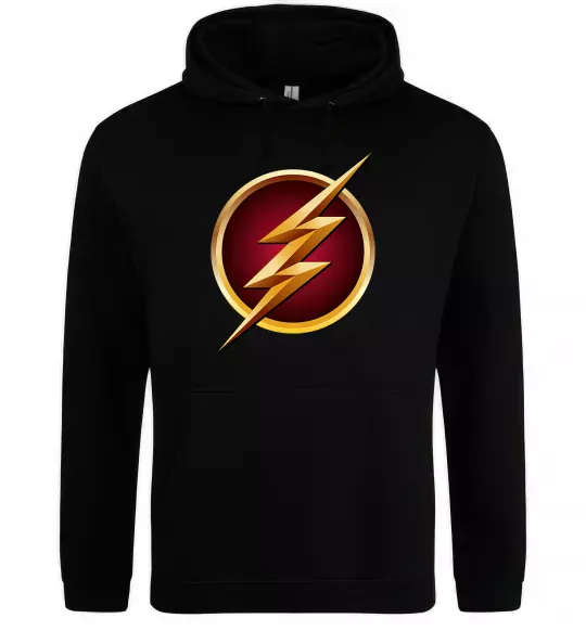 Мужская толстовка (худи) Лого Флеш Черный фото