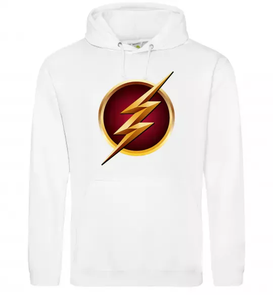 Мужская толстовка (худи) Лого Флеш Белый фото
