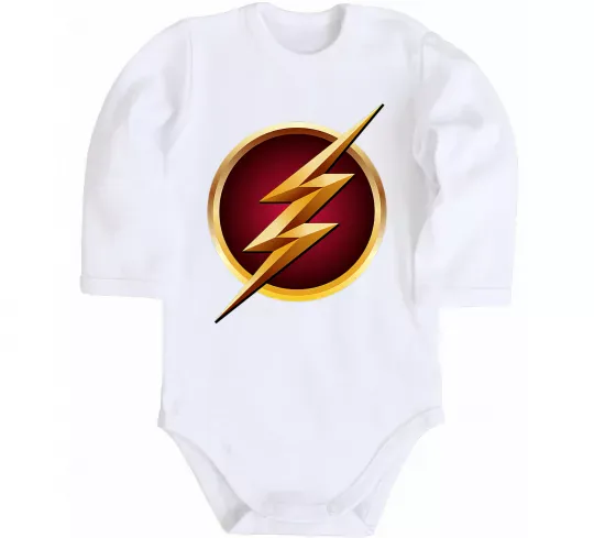 Дитячий бодік Лого Флеш Білий фото