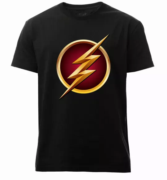 Чоловіча преміум футболка Лого Флеш Чорний фото