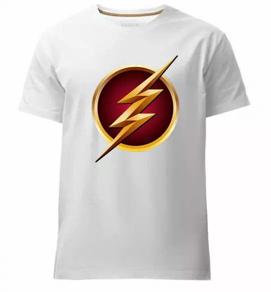 Чоловіча преміум футболка Лого Флеш Білий фото