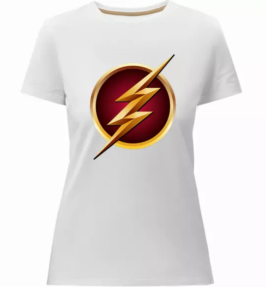 Женская премиум футболка Лого Флеш Белый фото