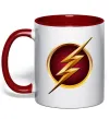 Чашка з кольоровою ручкою Лого Флеш Червоний фото