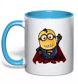 Чашка с цветной ручкой Superman retro Красный фото