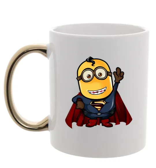 Чашка з кольоровою ручкою Супер Міньйон Золото фото