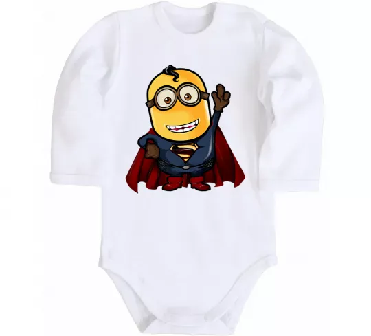 Детский боди Супер Міньйон Белый фото