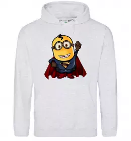 Мужская толстовка (худи) Supermen comic Серый меланж фото