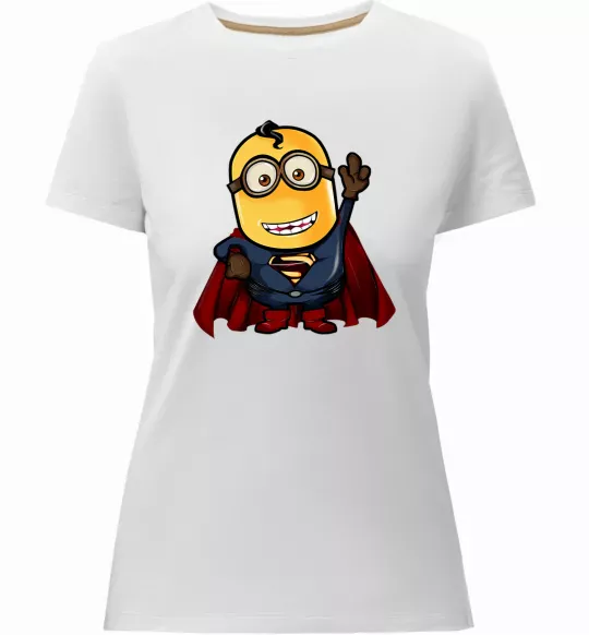 Женская премиум футболка Супер Міньйон Белый фото