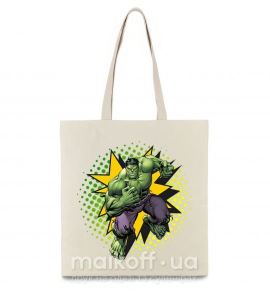 Эко-сумка Hulk explosion Бежевый фото