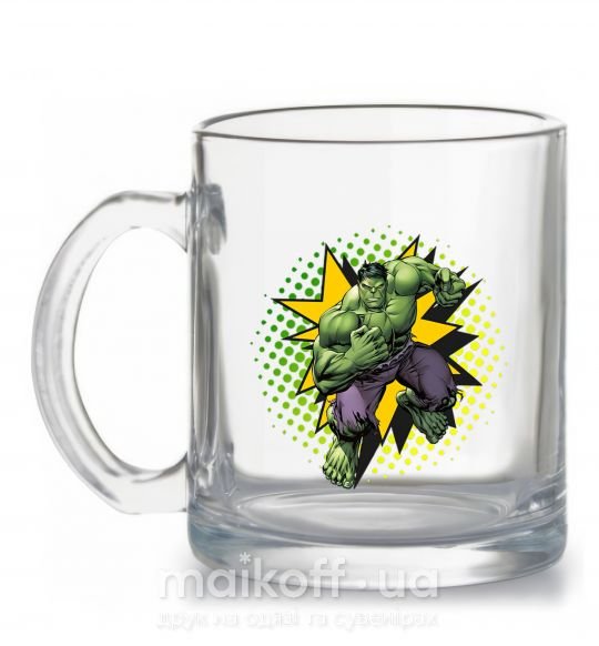 Чашка стеклянная Hulk explosion Прозрачный фото
