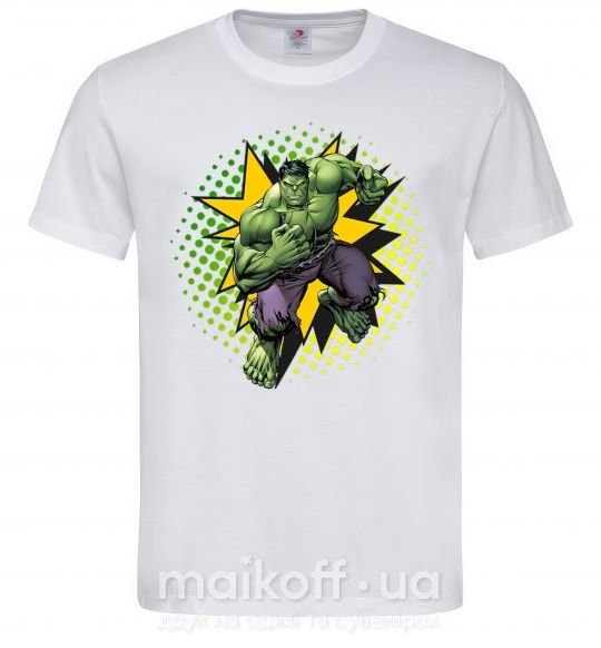 Чоловіча футболка Hulk explosion Білий фото