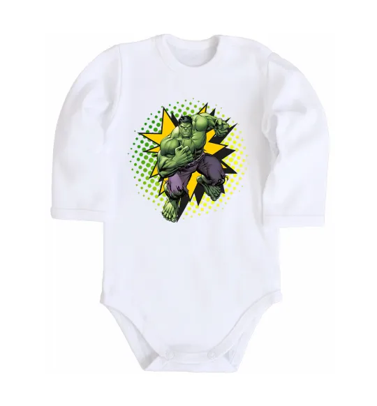 Детский боди Hulk explosion Белый фото