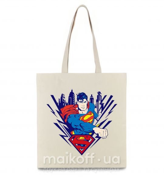 Эко-сумка Supermen comic Бежевый фото
