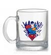Чашка стеклянная Supermen comic Прозрачный фото