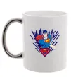Чашка с цветной ручкой Supermen comic Серебро фото