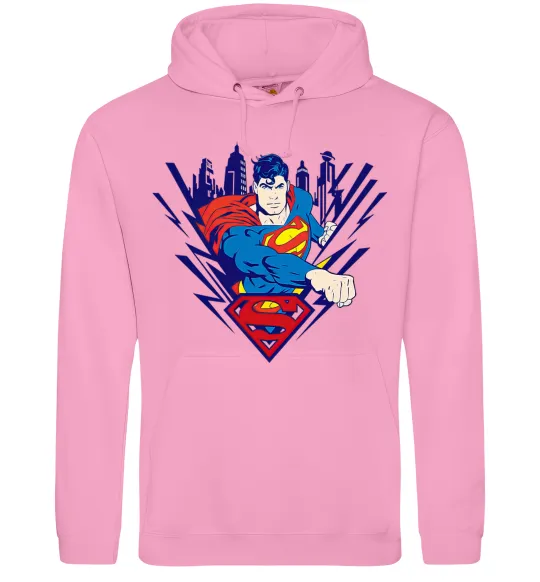 Чоловіча толстовка (худі) Supermen comic Рожевий фото
