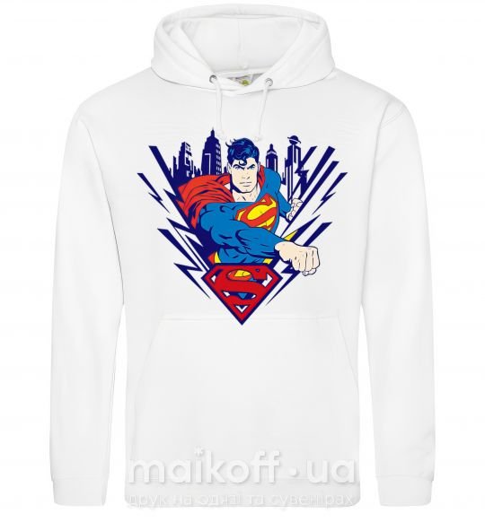 Женская толстовка (худи) Supermen comic Белый фото
