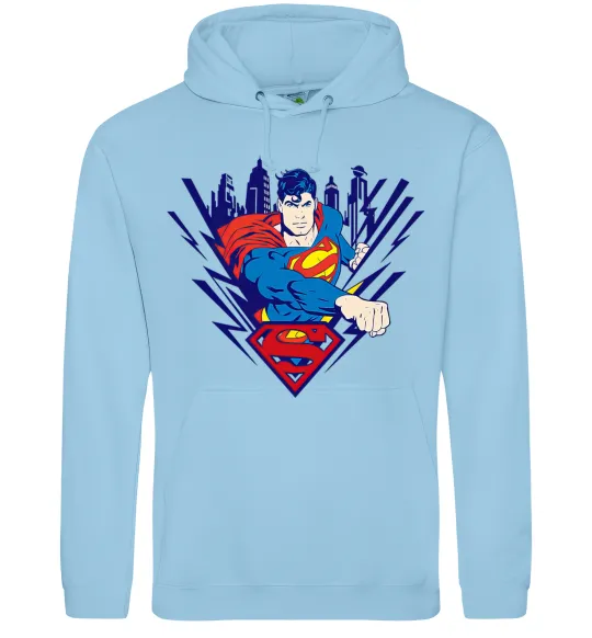 Женская толстовка (худи) Supermen comic Голубой фото