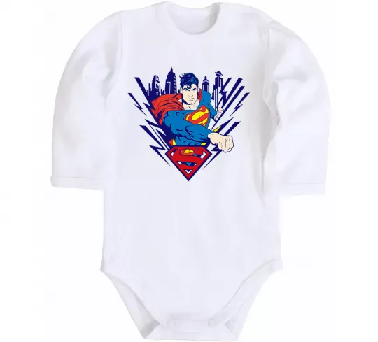 Дитячий бодік Supermen comic Білий фото