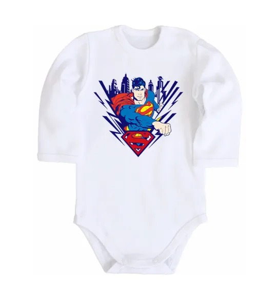 Детский боди Supermen comic Белый фото