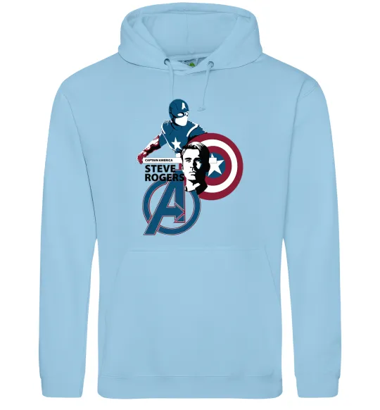Жіноча толстовка (худі) Steve Rogers Блакитний фото