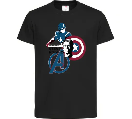 Детская футболка Steve Rogers Черный фото