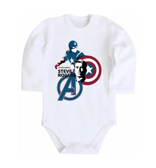 Дитячий бодік Steve Rogers Білий фото