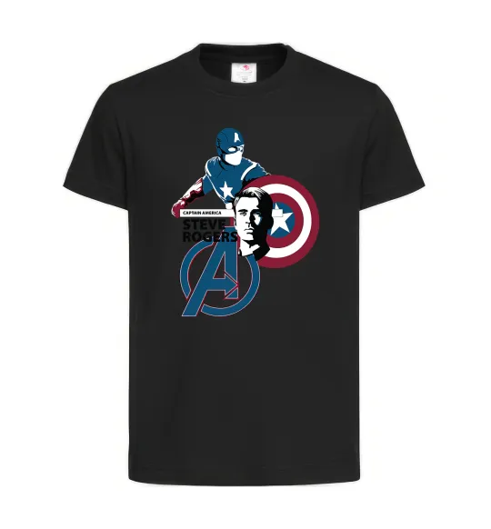 Детская футболка Steve Rogers Черный фото
