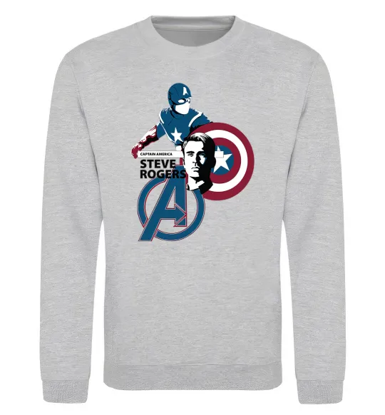 Свитшот Steve Rogers Серый меланж фото