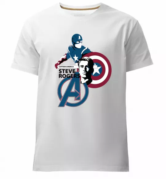 Мужская премиум футболка Steve Rogers Белый фото