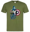 Мужская футболка Steve Rogers Оливковый фото