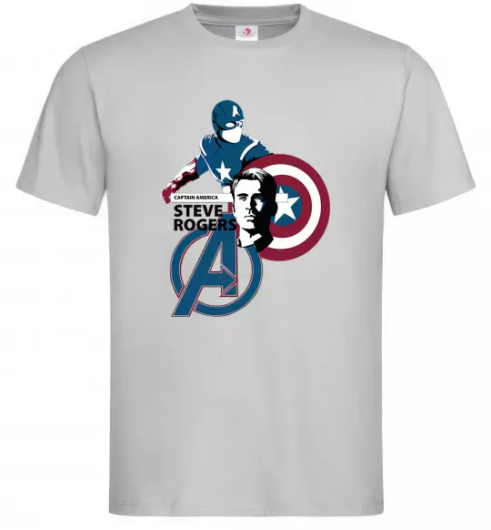 Мужская футболка Steve Rogers Серый фото